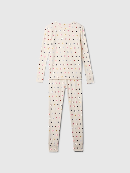 1 of 8 showing, with the color scattered stars of product Kids Organic Brushed Cotton PJ Set