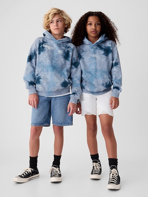 2 of 8 showing, with the color tie dye of product Kids Vintage Soft Oversized Hoodie