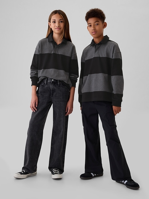2 of 8 showing, with the color grey stripe of product Kids Rugby Shirt