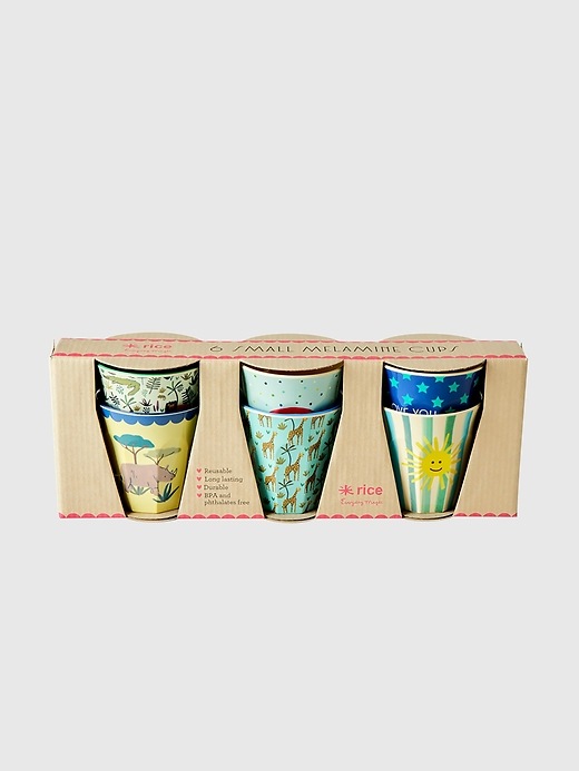 Rice - Lot De 6 Tasses Enfants En Mélamine Imprimés Fun - Vaisselle Colorée Et Résistante