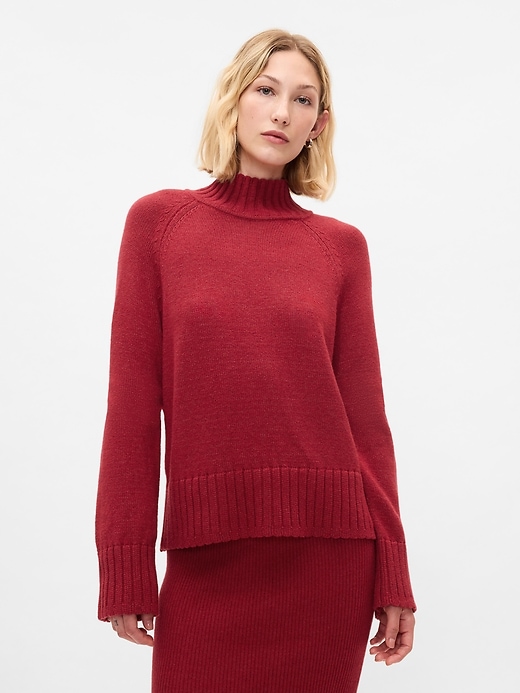 1 of 8 showing, with the color Sled red of product CashSoft Turtleneck Sweater