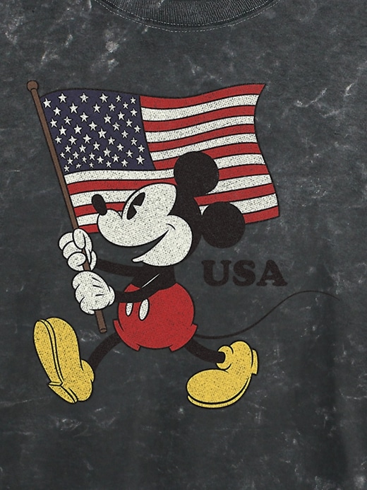 Mickey Mouse American Flag Graphic Boxy Cropped Tee | Gap