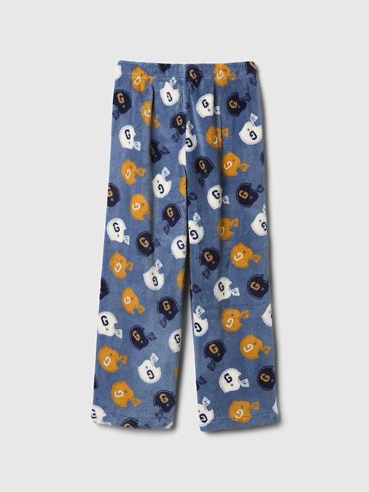 2 of 8 showing, with the color football blue of product Kids Recycled Cozy PJ Pants