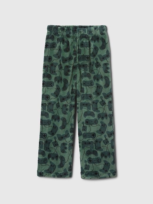 1 of 8 showing, with the color video game green of product Kids Recycled Cozy PJ Pants