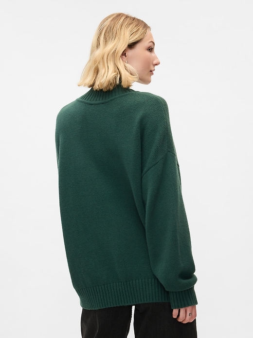 2 of 8 showing, with the color moores green of product CashSoft Mockneck Sweater