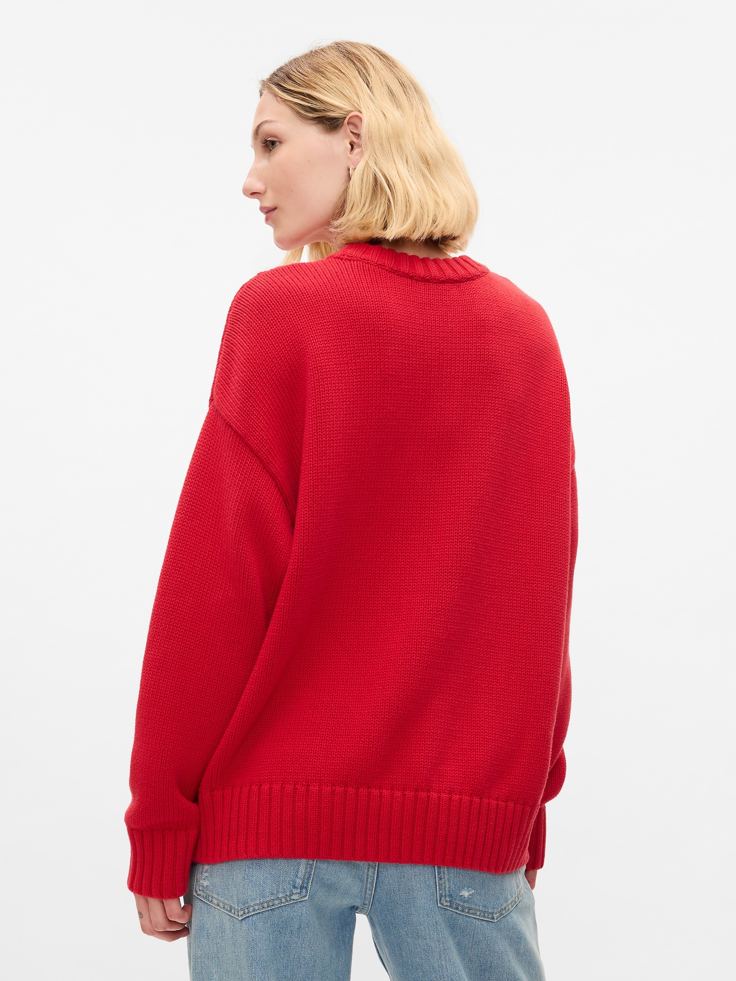 Women s Oversized Boyfriend Sweater by Gap Modern Red Size XXL