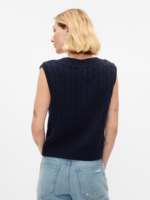 2 of 8 showing, with the color navy blue of product Oversized Sweater Vest