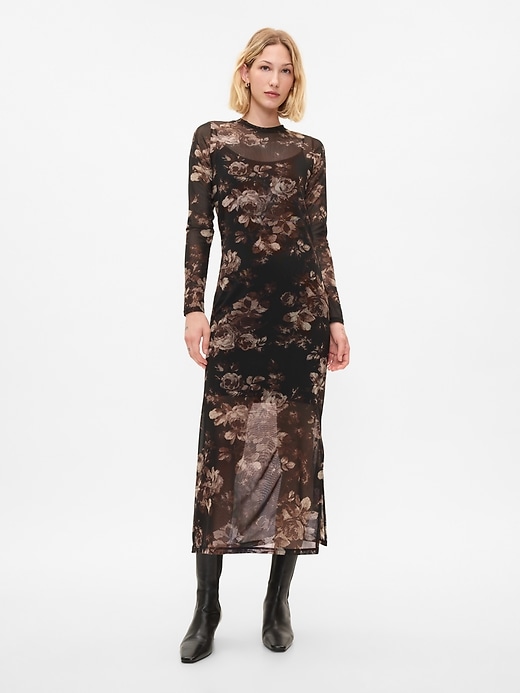 Image number 1 showing, Mesh Midi Dress