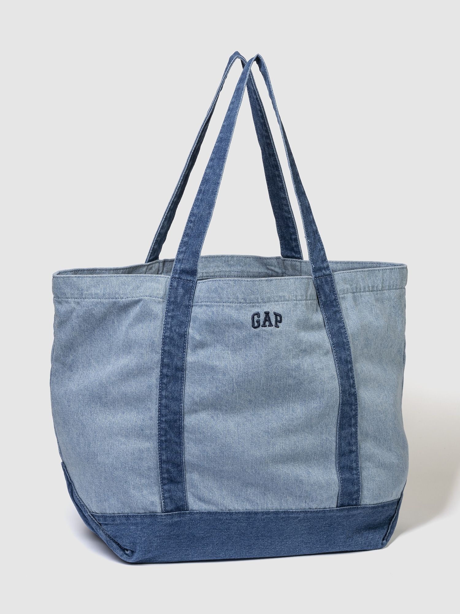 Shop Gap Logo Denim Strap Mini Tote Bag In Blue Denim