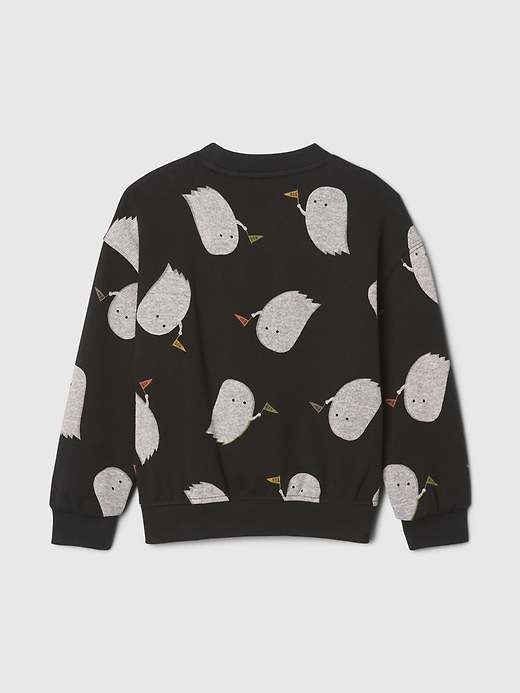 2 of 8 showing, with the color true black ghost of product Baby & Toddler VintageSoft Halloween Sweatshirt