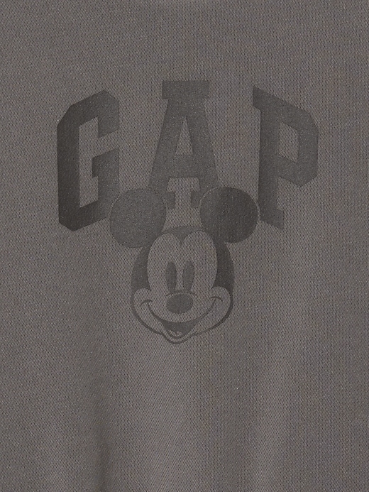 4 of 8 showing, with the color panther black of product Gap × Disney Kids VintageSoft Mickey Mouse Logo Cropped Sweatshirt