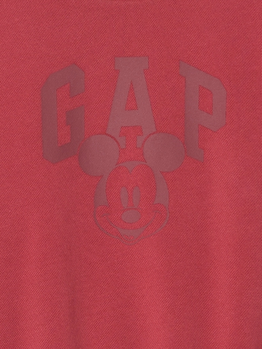 4 of 8 showing, with the color sled red of product Gap × Disney Kids VintageSoft Mickey Mouse Logo Cropped Sweatshirt