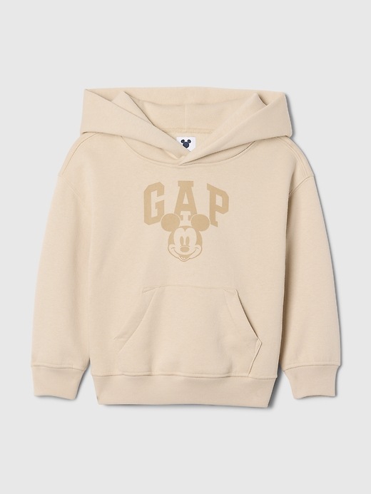 6 of 8 showing, with the color bedrock beige of product Gap × Disney Baby Vintage Soft Mickey Mouse Logo Hoodie