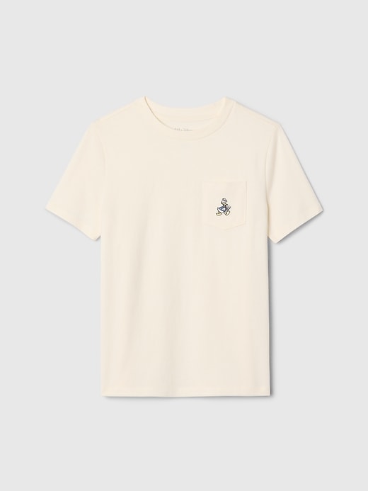 4 of 8 showing, with the color Donald Duck ivory frost of product Gap × Disney Kids Pocket T-Shirt