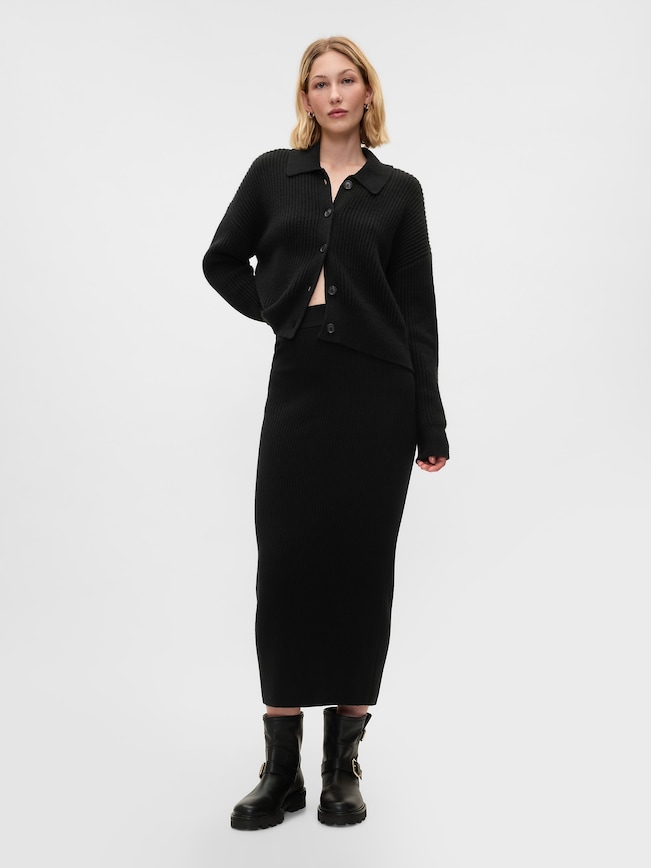 CashSoft Rib Sweater Maxi Skirt