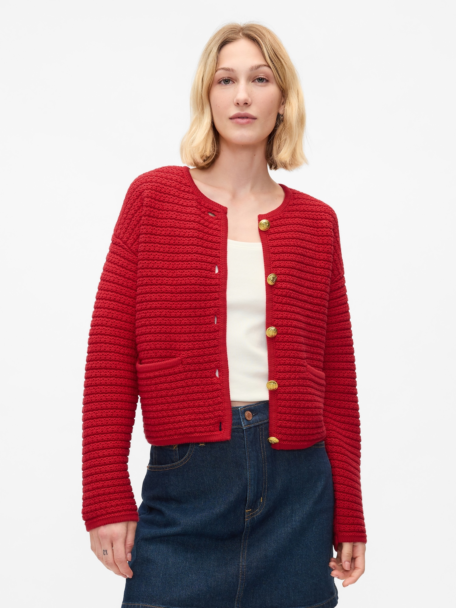 Textured Sweater Jacket Gap