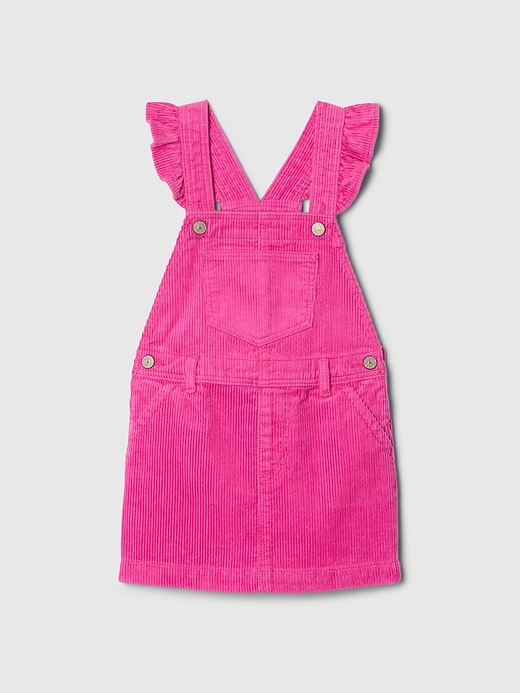 1 of 8 showing, with the color happy pink of product Baby & Toddler Corduroy Flutter Skirtall