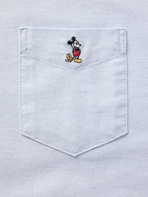 4 of 8 showing, with the color bleach blue of product Gap × Disney Kids Oversized Oxford Shirt