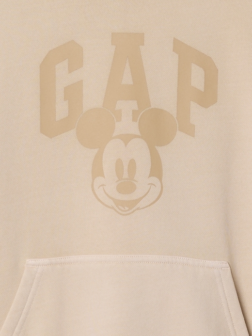 4 of 8 showing, with the color bedrock beige of product Gap × Disney Kids VintageSoft Mickey Mouse Logo Hoodie