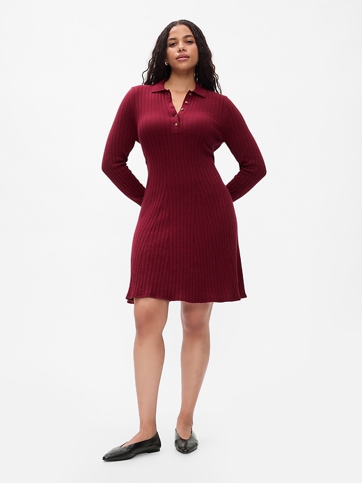 Image number 5 showing, CashSoft Polo Sweater Mini Dress