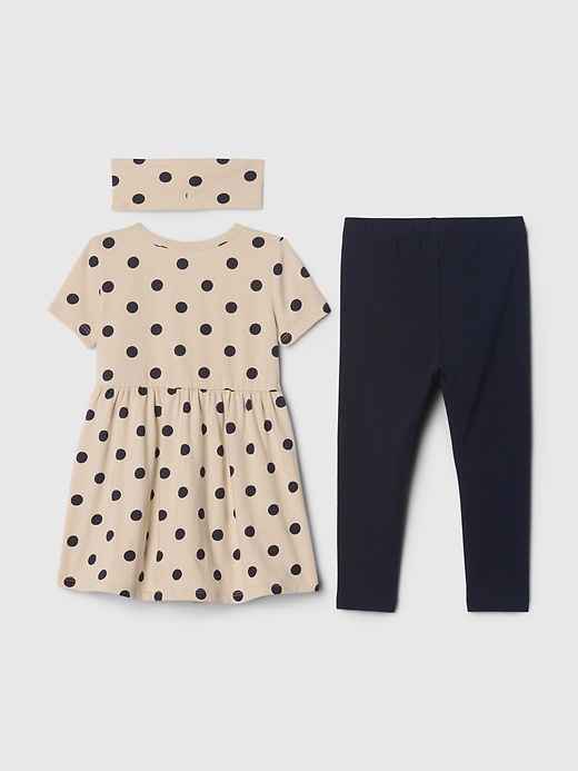 2 of 8 showing, with the color bedrock beige of product Baby & Toddler Mix & Match Dress Outfit Set