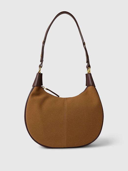 1 of 8 showing, with the color Cognac brown of product Vegan Suede Shoulder Bag
