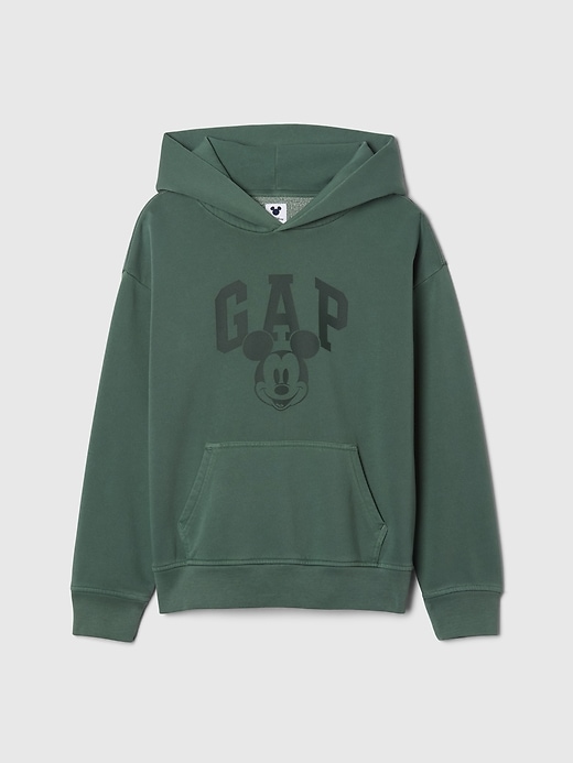 6 of 8 showing, with the color essex green of product Gap × Disney Kids VintageSoft Mickey Mouse Logo Hoodie