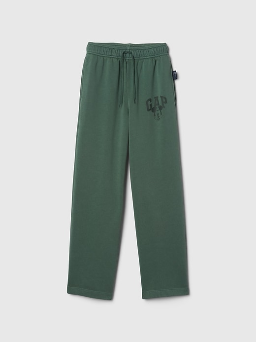 6 of 8 showing, with the color essex green of product Gap × Disney Kids VintageSoft Mickey Mouse Logo Sweatpants