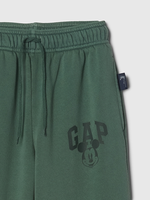 4 of 8 showing, with the color essex green of product Gap × Disney Kids VintageSoft Mickey Mouse Logo Sweatpants