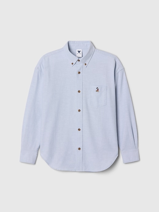 6 of 8 showing, with the color bleach blue of product Gap × Disney Kids Oversized Oxford Shirt