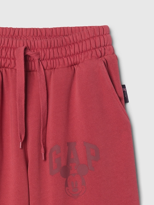 4 of 8 showing, with the color sled red of product Gap × Disney Kids VintageSoft Mickey Mouse Logo Sweatpants
