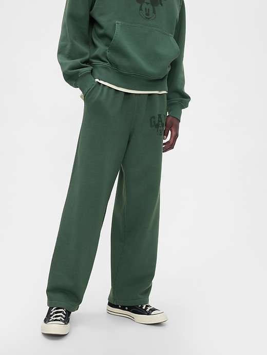2 of 8 showing, with the color essex green of product Gap × Disney Logo Baggy Sweatpants