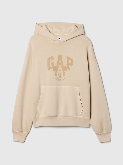 6 of 8 showing, with the color bedrock beige of product Gap × Disney Mickey Mouse Logo Hoodie