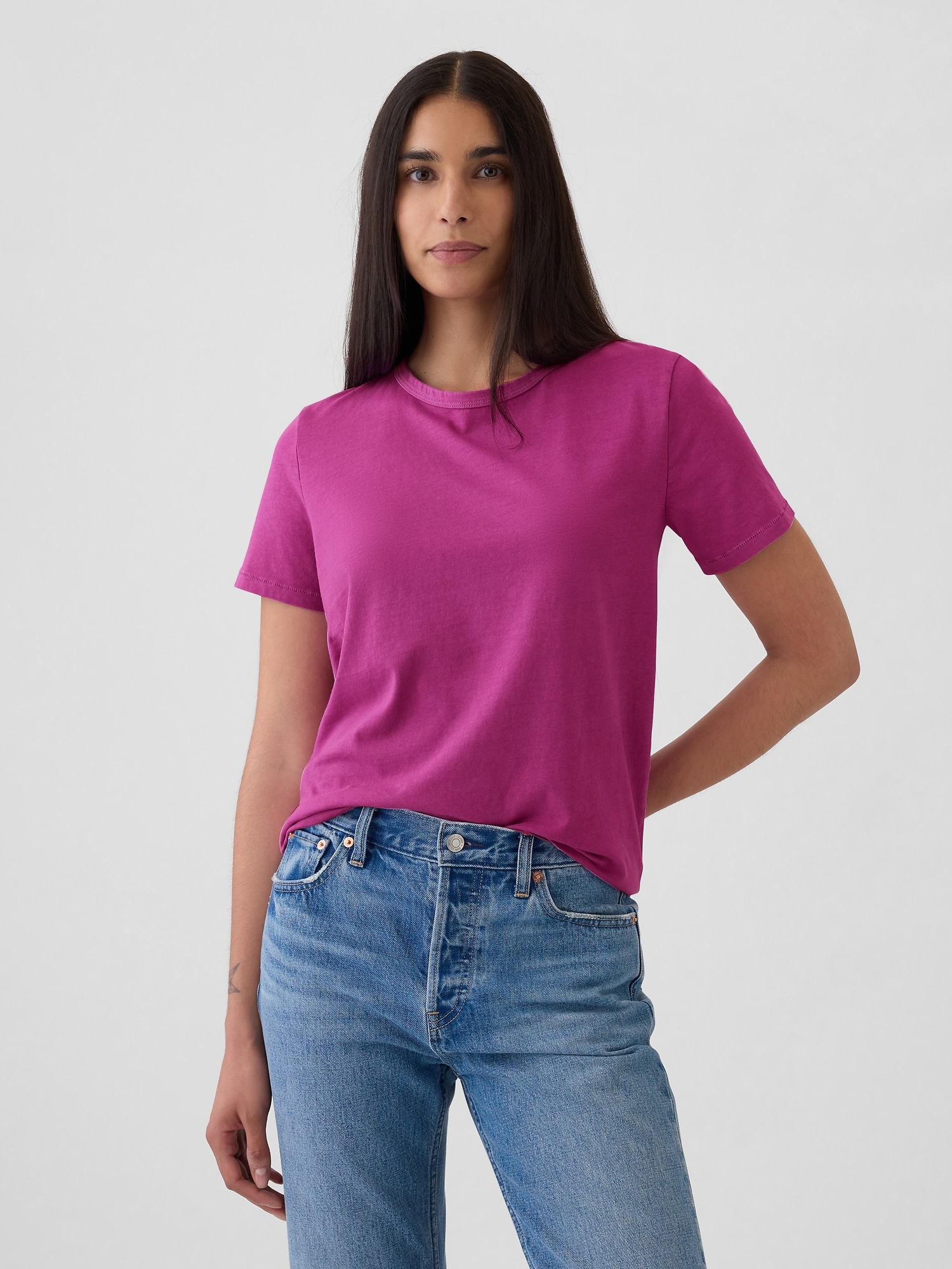 Organic Cotton VintageSoft T-Shirt - Hollyhock Purple