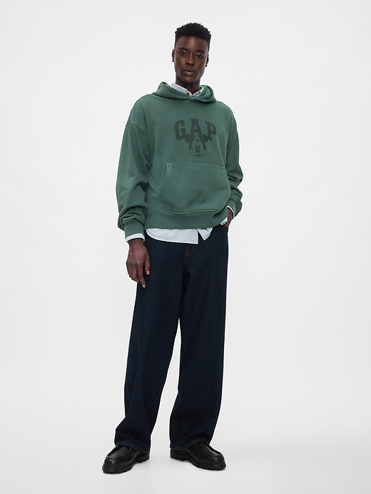 3 of 8 showing, with the color essex green of product Gap × Disney Mickey Mouse Logo Hoodie