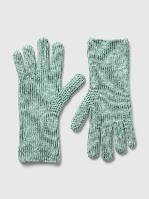 1 of 8 showing, with the color blue heather of product CashSoft Rib Gloves