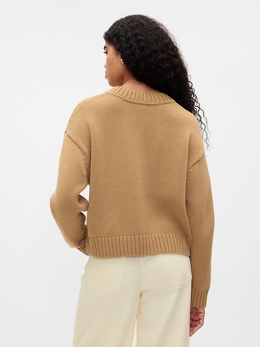 2 of 8 showing, with the color camel hair brown of product Oversized V-Neck Sweater