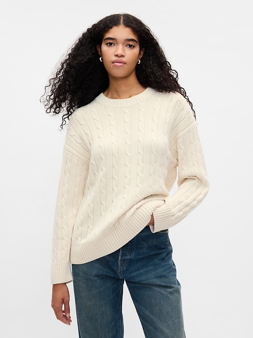 Oversized knit pullover sales