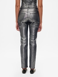 High Rise Metallic &#39;90s Straight Jeans