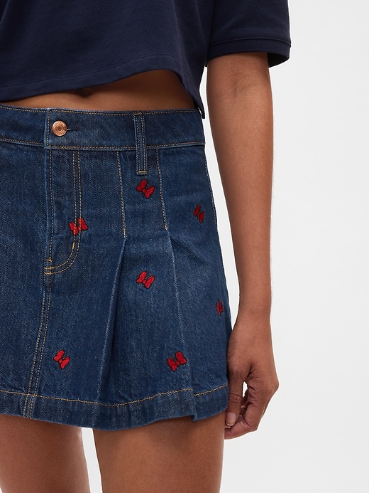 Image number 4 showing, Gap × Disney Minnie Mouse Embroidered Denim Mini Skirt