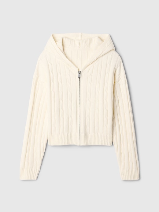 Image number 5 showing, Kids CashSoft Cable-Knit Sweater Hoodie