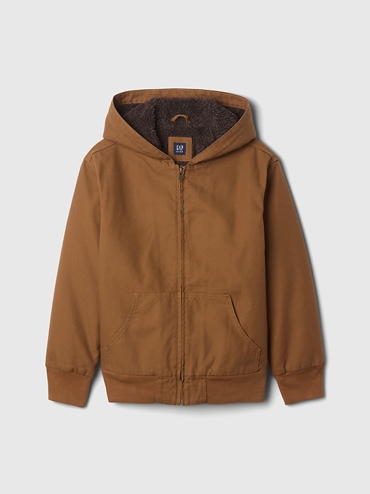 Image number 5 showing, Kids Cozy Canvas Hooded Jacket