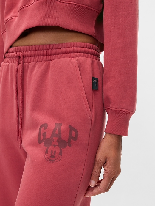 6 of 8 showing, with the color sled red of product Gap × Disney Mickey Mouse Logo Wide-Leg Sweatpants