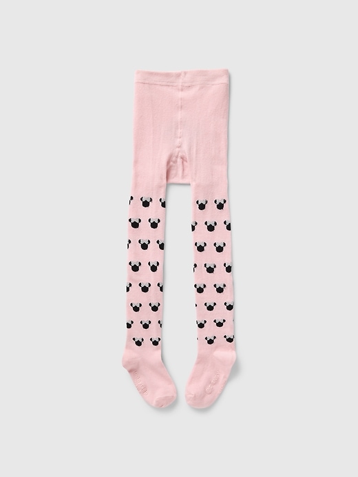 1 of 8 showing, with the color pure pink of product Gap × Disney Baby Minnie Mouse Tights