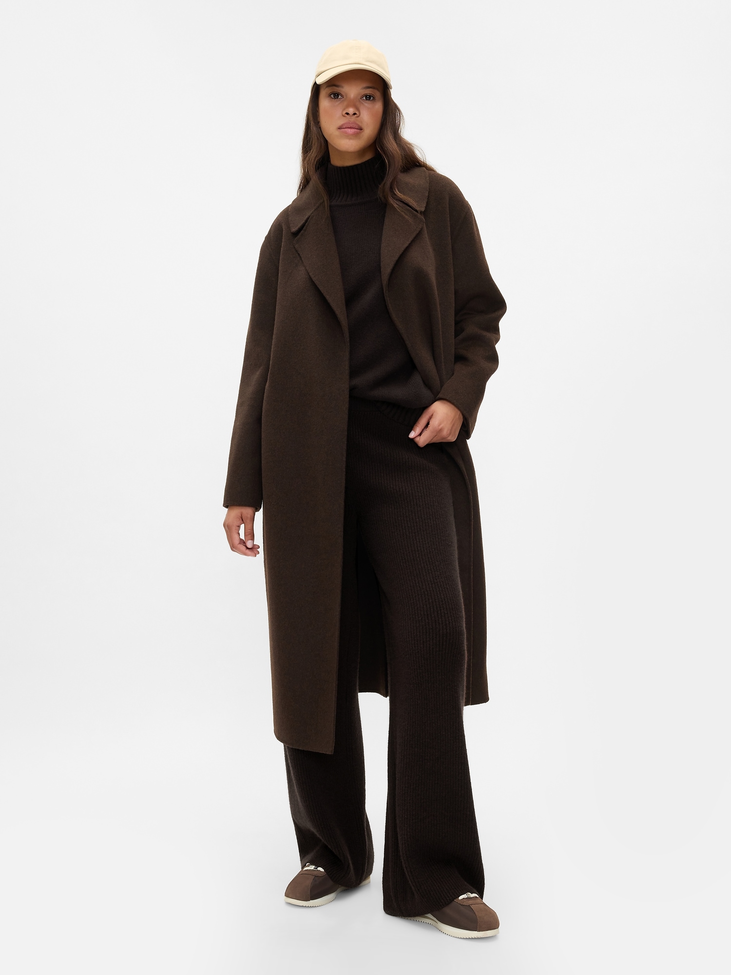 Gap Cashsoft Shaker-stitch Sweater Pants In Terra Brown