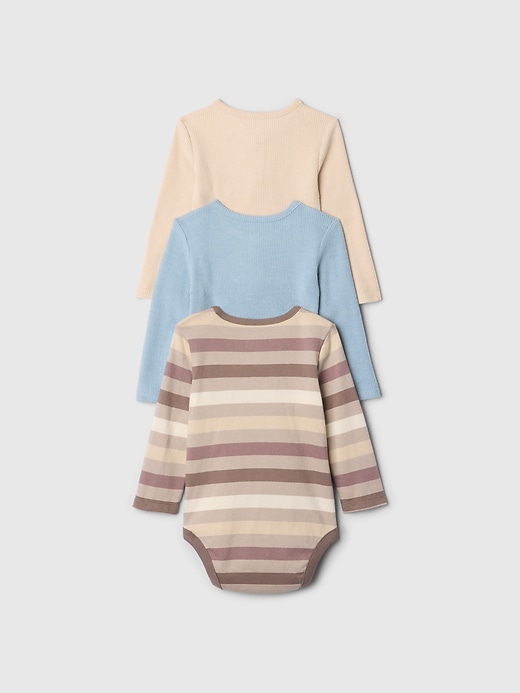 2 of 8 showing, with the color bedrock beige of product Baby First Favorites Bodysuits (3-Pack)