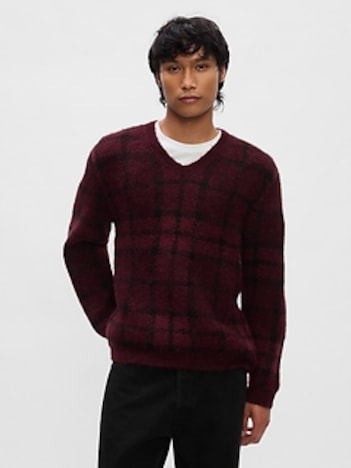 Plaid V-Neck Sweater