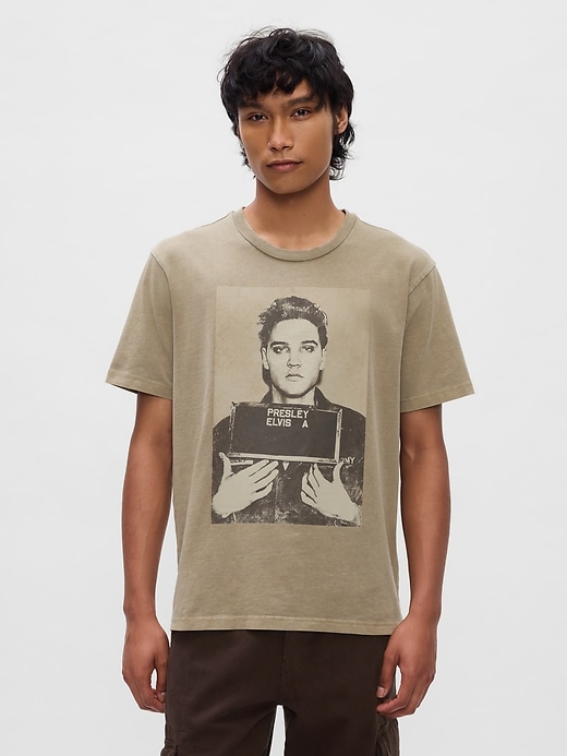 1 of 8 showing, with the color trigger brown of product Elvis Graphic T-Shirt