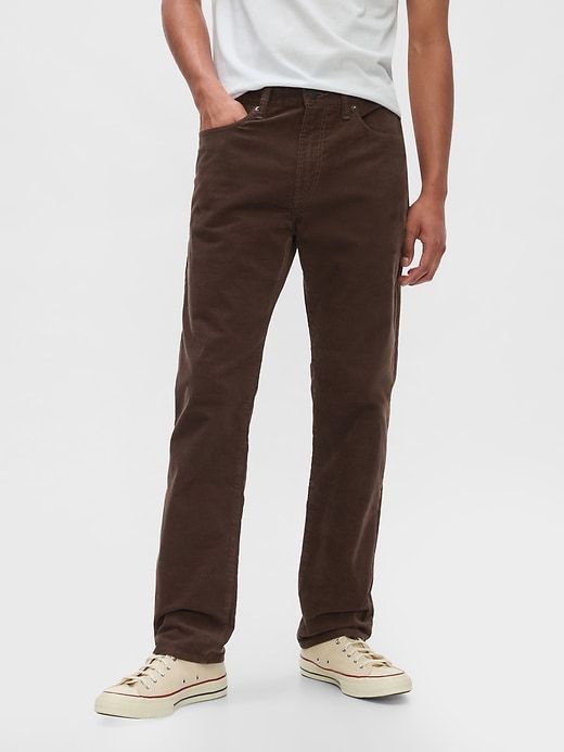 2 of 8 showing, with the color BASIC BROWN of product Straight Corduroy Jeans