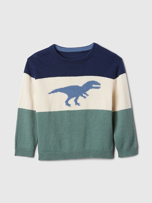 2 of 8 showing, with the color dinosaur print of product Baby & Toddler Dino Crewneck Sweater